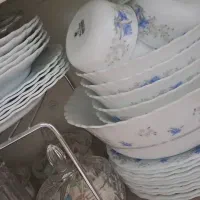 حراج لوازم منزل.سرویس ۶ نفره گل آبی، آون تستر|ظروف سرو و پذیرایی|تهران, صادقیه|دیوار