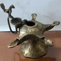 چراغ چهار شعله برنجی قدیمی سنگین