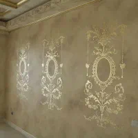 نقاشی کناف و پتینه کاری .رنگ امیزی شیروانی