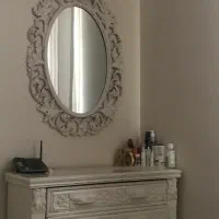 دراور سفید چوب راش همراه با قاب ایینه