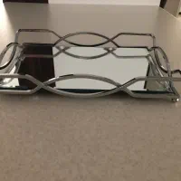 سینی  کف آیینه ای نقره ای رنگ