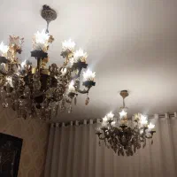 یک جفت لوستر برنجی ۸شاخه و۱۶شعله