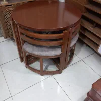 میز نهار خوری کم جا چوب ضخیم