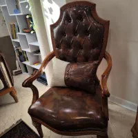 سرویس کامل مبل چوب و چرم در حد نو|مبلمان خانگی و میز عسلی|تهران, جنتآباد جنوبی|دیوار