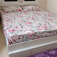 تخت دونفره به همراه ۲ پاتختی و میز آرایش|تخت و سرویس خواب|تهران, قصر فیروزه ۲|دیوار