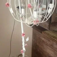 اباژورسفیدصورتی طرح قفس پرنده