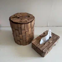 جا دستمال کاغذی و سطل