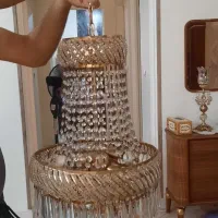 لوستر کریستال همرا با دیوار کوب|لوستر و چراغ آویز|تهران, پرستار|دیوار