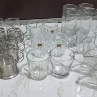 ۲۵ عدد لیوان و استکان و سس خوری ( درحدنو )