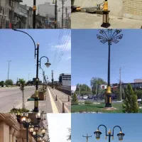 پایه چراغ فلزی خیابانی شهری باغی کد ۱۱۷