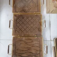 (رز پلاست) سینی آینه ای و چوبی|حراج|ساوه, |دیوار