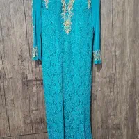 پیراهن مجلسی سبز ابی