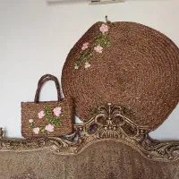 رومیزی حصیری وکیف خرید  ست پیک‌نیک