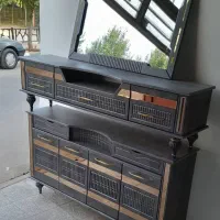 ست میز تلوزیون و آینه و کنسول آینه ای تمام MDF|بوفه، ویترین، کنسول|مرودشت, فاز دوم شهرک فرهنگیان|دیوار