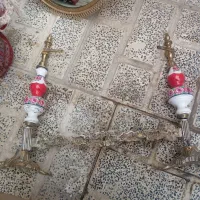 اینه وشمدان قدیمی برنجی