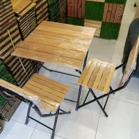 میز صندلی تاشو صندلی چوبی صندلی چوب و فلز ترموود