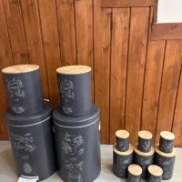 ست پاسماوری و سطل آشپزخانه مدرن طوسی