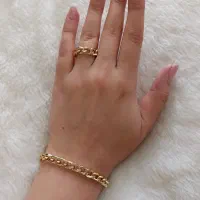 ست دستبند و انگشتر کارتیر رنگ ثابت