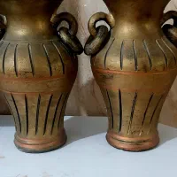 یه جفت گلدان سفالی طرح دار