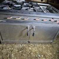 فرگاز ۴شعله صنعتی بزرگ باگریل مارک استیل البرز نو|کافی‌شاپ و رستوران|آباده, |دیوار