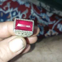 نگشتر یاقوت اصل قدیمی دست ساز با رکاب نقره|کلکسیون اشیاء عتیقه|تربت جام, بیست متری منبع آب|دیوار
