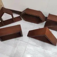 شلف دیواری چوبی دست ساز قدیمی ۵ عدد
