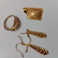 گوشواره انگشتر پلاک طلا