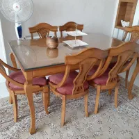 میز ناهارخوری ۶ نفره کامل چوب راش نو نو