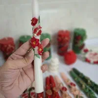 شمع های قلمی 20 سانتی طرح یلدا با رنگ امیزی شده
