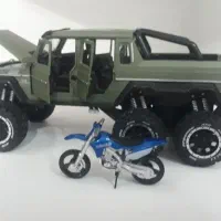 ماکت بنز ۶ چرخ همراه یاماها YZ