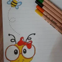 نقاشی دفتر مشق ریاضی املا