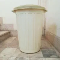 سطل زباله کرم رنگ سایز بزرگ درب دار