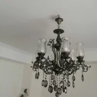 لوستر برنز زیتونی ،استیل سلیور و گلد|لوستر و چراغ آویز|تبریز, |دیوار