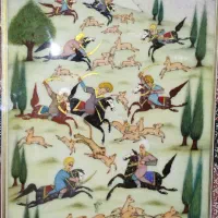 تابلو خاتم نقاشی چوگان کار دست  ابعاد 50×40