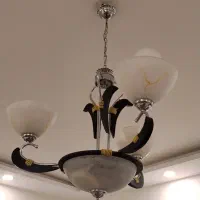 لوستر  ۳ شاخه مدل چوبی و استیل