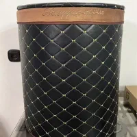 باکس لباس و پاف چوبی روکش چرم نو