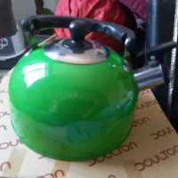 کتری لعابی سبز نو با جعبه