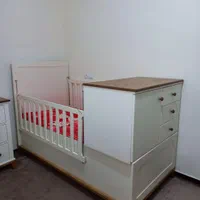 تخت کودک و نوجوان سفید در حد نو|تخت و سرویس خواب|بابل, |دیوار