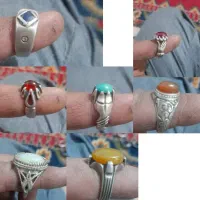 انگشتر نقره چاقو و زنجیر واشری و یزدی وزیر نقره