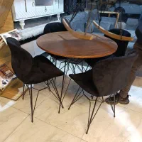 میز نهارخوری 4 نفره / زین اسبی/ ایفلی/ پایه فلزی|میز و صندلی غذاخوری|رشت, منظریه|دیوار