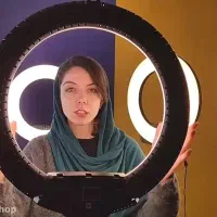 چراغ LED رینگ لایت 26 سانتی با پایه فلزی 2 متری