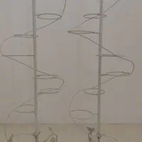زیر گلدانی 2عددفلزی به رنگ سفید