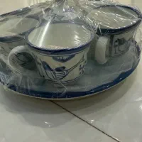 فنجان و سینی و قندان طرح مرغی