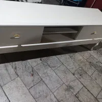 میز تلویزیون سفید عرض 160 دو کشو تمام ام دی اف
