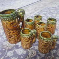 دودست پارچ ولیوان قدیمی عطیقه