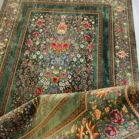 فرش ماشینی ابریشمی طرح دستباف نقشه باغ گل|فرش|تهران, امین حضور|دیوار