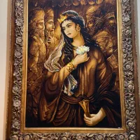 تابلو فرش دستبافت چله نخ گل برجسته