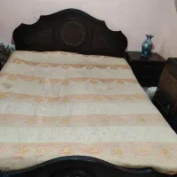 تخت خواب دو نفره چوبی|تخت و سرویس خواب|کاشمر, |دیوار