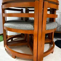 میز ناهار خوری ۴ نفره کم جا گرد|میز و صندلی غذاخوری|بابل, |دیوار