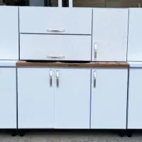سرویس کابینت آماده بدنه فلز درب چوبی